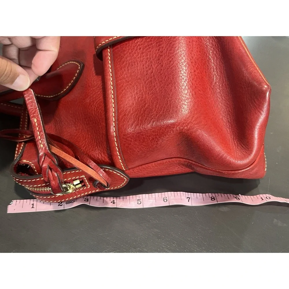 Dooney & Bourke Red Leather Satchel Purse Handbag Florentine Vacchetta Rare